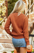Letter Graphic Round Neck Long Sleeve Sweater - Your Second Look