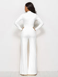 Long Sleeve Mock Neck Wide Leg Jumpsuit - Your Second Look