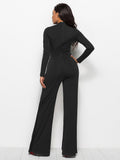 Long Sleeve Mock Neck Wide Leg Jumpsuit - Your Second Look