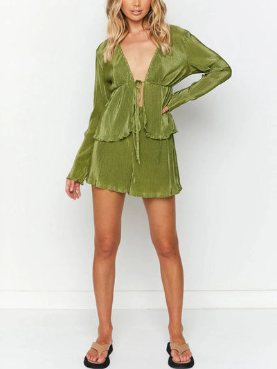 Long Sleeve Top and Shorts Set - Your Second Look