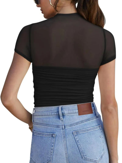 Mesh Mock Neck Top - Your Second Look