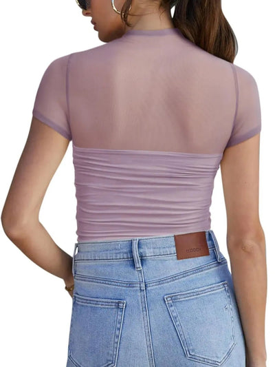 Mesh Mock Neck Top - Your Second Look