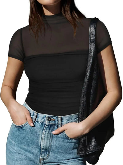 Mesh Mock Neck Top - Your Second Look