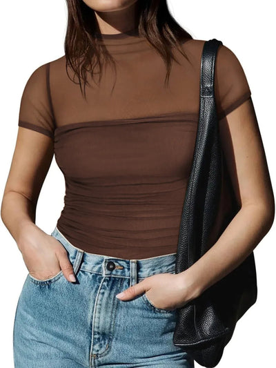 Mesh Mock Neck Top - Your Second Look