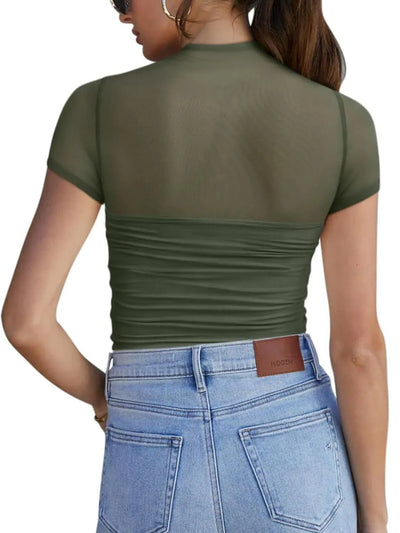 Mesh Mock Neck Top - Your Second Look