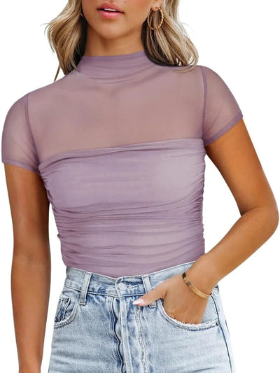 Mesh Mock Neck Top - Your Second Look