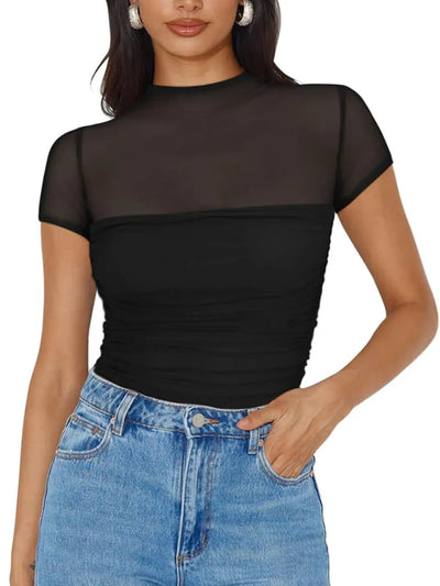 Mesh Mock Neck Top - Your Second Look