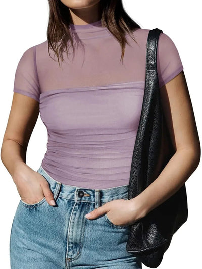 Mesh Mock Neck Top - Your Second Look