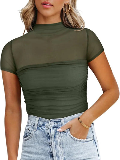 Mesh Mock Neck Top - Your Second Look
