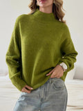 Mock Neck Dropped Shoulder Sweater - Your Second Look