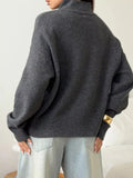 Mock Neck Dropped Shoulder Sweater - Your Second Look