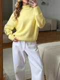 Mock Neck Dropped Shoulder Sweater - Your Second Look