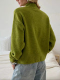 Mock Neck Dropped Shoulder Sweater - Your Second Look