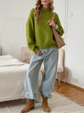 Mock Neck Dropped Shoulder Sweater - Your Second Look