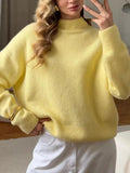 Mock Neck Dropped Shoulder Sweater - Your Second Look