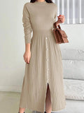 Mock Neck Long Sleeve Knit Dress - Your Second Look