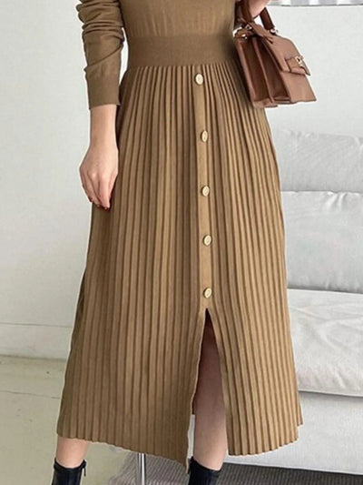 Mock Neck Long Sleeve Knit Dress - Your Second Look