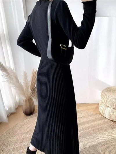 Mock Neck Long Sleeve Knit Dress - Your Second Look