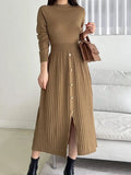 Mock Neck Long Sleeve Knit Dress - Your Second Look