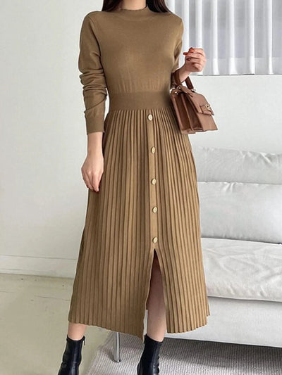 Mock Neck Long Sleeve Knit Dress - Your Second Look