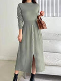 Mock Neck Long Sleeve Knit Dress - Your Second Look