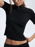 Mock Neck Short Sleeve Top and Pants Set - Your Second Look