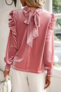 Mock Neck Velvet Blouse - Your Second Look