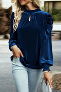 Mock Neck Velvet Blouse - Your Second Look
