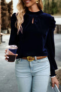 Mock Neck Velvet Blouse - Your Second Look