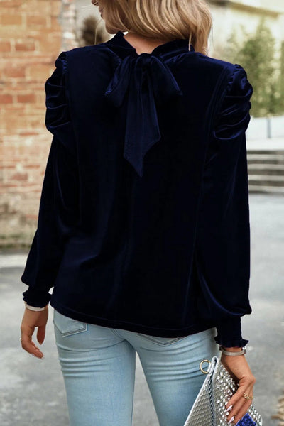 Mock Neck Velvet Blouse - Your Second Look