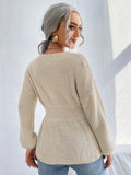 Notched Dropped Shoulder Knit Top - Your Second Look