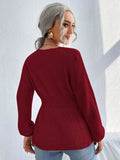 Notched Dropped Shoulder Knit Top - Your Second Look