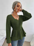 Notched Dropped Shoulder Knit Top - Your Second Look