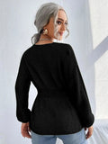 Notched Dropped Shoulder Knit Top - Your Second Look