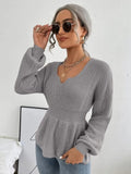 Notched Dropped Shoulder Knit Top - Your Second Look