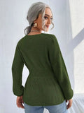Notched Dropped Shoulder Knit Top - Your Second Look