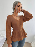 Notched Dropped Shoulder Knit Top - Your Second Look
