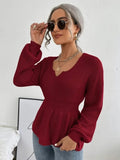 Notched Dropped Shoulder Knit Top - Your Second Look