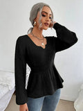 Notched Dropped Shoulder Knit Top - Your Second Look