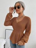 Notched Dropped Shoulder Knit Top - Your Second Look