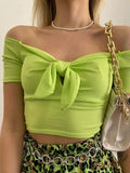 Off - Shoulder Bow - Tie Crop Top - Your Second Look