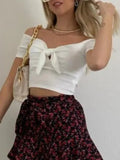 Off - Shoulder Bow - Tie Crop Top - Your Second Look