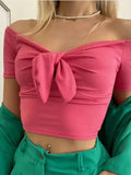 Off - Shoulder Bow - Tie Crop Top - Your Second Look