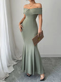 Off - Shoulder Mermaid Maxi Dress - Your Second Look