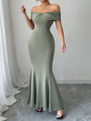 Off - Shoulder Mermaid Maxi Dress - Your Second Look
