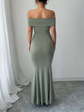 Off - Shoulder Mermaid Maxi Dress - Your Second Look