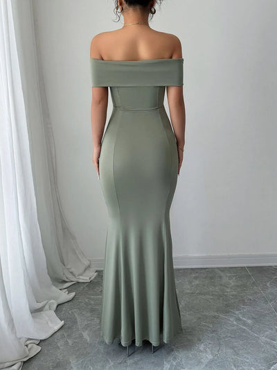 Off - Shoulder Mermaid Maxi Dress - Your Second Look