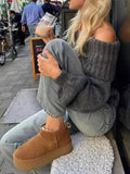 Off - Shoulder Ribbed Sweater - Your Second Look