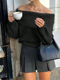 Off - Shoulder Ribbed Sweater - Your Second Look