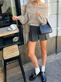 Off - Shoulder Ribbed Sweater - Your Second Look